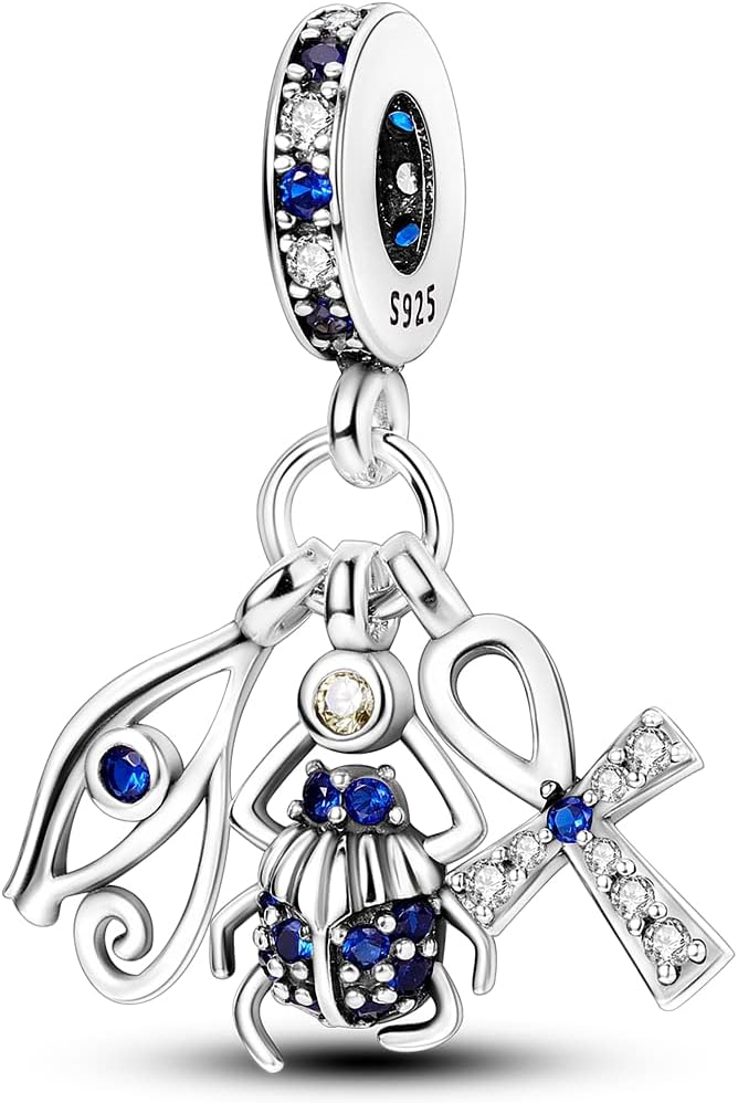 MULA 925 Sterling Silver Charms for Bracelets and Necklaces Lucky Home Happy Family Forever Love Mom Beads Dangle Pendants Jewelry for Women - Image 1